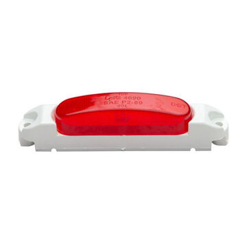 Clearance Oval Thin-line Marker Light, Red, LED, Surface Mount, Polycarbonate, 0.07 A