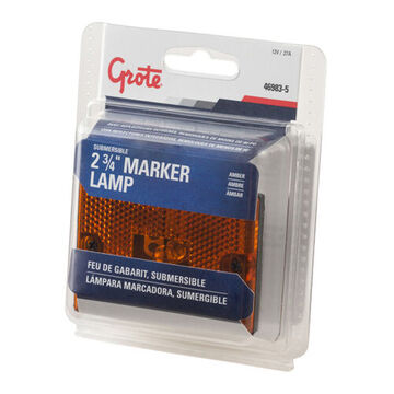 Clearance Square Submersible Marker Light, Amber, Incandescent, Screw Mount, Polypropylene, 0.27 A