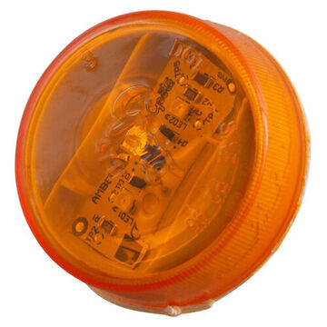 Clearance Round Marker Light, Amber, LED, Bracket Mount, Polycarbonate, 0.06 A