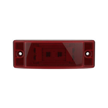 Clearance Rectangular Marker Light, Red, LED, Screw Mount, Polycarbonate, 0.05 A
