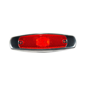 Clearance Rectangular Marker Light, Red, LED, Screw Mount, Polypropylene, 0.06 A