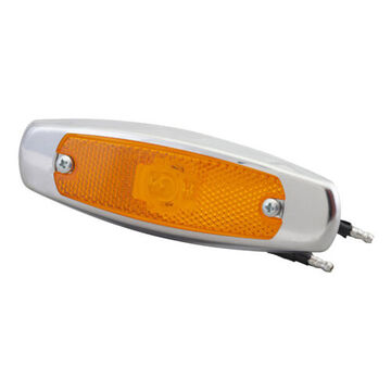 Clearance Rectangular Marker Light, Amber, LED, Screw Mount, Polypropylene, 0.06 A