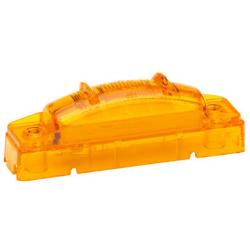 Clearance Rectangular Thin-line Marker Light, Amber, LED, Screw Mount, Polycarbonate, 0.12 A