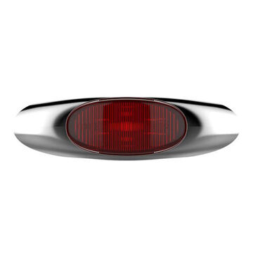 Oval Marker Light, Red, LED, 0.75 in Hole, Screw Mount, 0.05 A