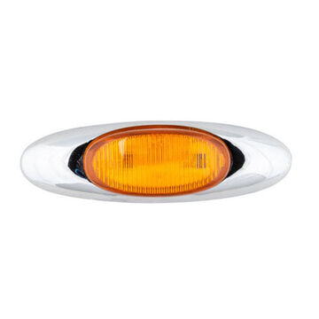 Oval Marker Light, Amber, LED, 0.75 in Hole, Screw Mount, 0.05 A