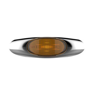 Oval Marker Light, Amber, LED, 0.75 in Hole, Screw Mount, 0.05 A