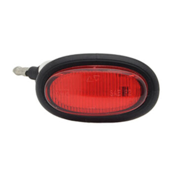Clearance Oval Marker Light, Red, LED, 0.75 in Hole Mount, Polycarbonate, 0.05 A