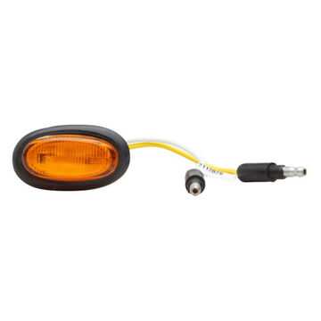 Clearance Oval Marker Light, Amber, LED, 0.75 in Hole Mount, Polycarbonate, 0.05 A