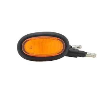 Clearance Oval Marker Light, Amber, LED, 0.75 in Hole Mount, Polycarbonate, 0.05 A