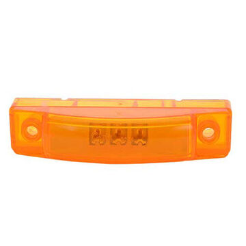 Clearance Rectangular Thin-line Marker Light, Amber, LED, Screw Mount, Polycarbonate, 0.02 A, 0.06 A, 14 V