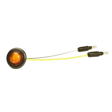 Round Marker Light, Amber, LED, 0.75 in Hole Mount, 0.03 A, 9 to 32 V