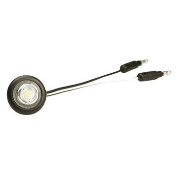 Round Marker Light, White, LED, 0.75 in Hole Mount, 0.03 A, 9 to 32 V