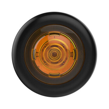 Clearance Round Marker Light, Amber, LED, 0.75 in Hole Mount, 0.05 A