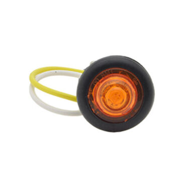 Clearance Round Marker Light, Amber, R91, 0.75 in Hole Mount, 0.05 A
