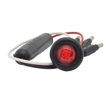 Clearance Round Marker Light, Red, LED, 0.75 in Hole Mount, 0.01 to 0.05 A