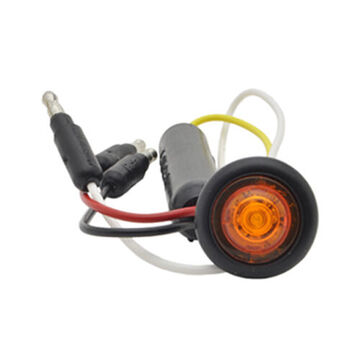 Clearance Round Marker Light, Amber, LED, 0.75 in Hole Mount, 0.01 to 0.05 A