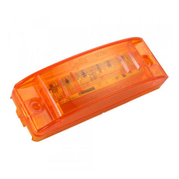 Clearance Rectangular Marker Light, Amber, LED, Screw Mount, Polycarbonate, 0.03 A