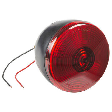 Combination Round Stop Tail Turn Light, 12 V, 0.59 to 2.1 A, Acrylic Lens, Polypropylene Housing, Black/Red