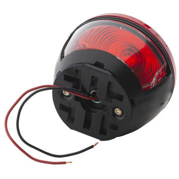 Round Universal Stop Tail Turn Light, 12 V, 0.6 to 2.1 A, Acrylic Lens, Polypropylene Housing, Black/Red