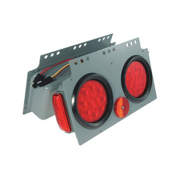 Module d'alimentation arrêt/tour/arrière, 12 V, 0.003 à 0.24 A, lentille acrylique, boîtier en acier, lentille rouge/boîtier gris