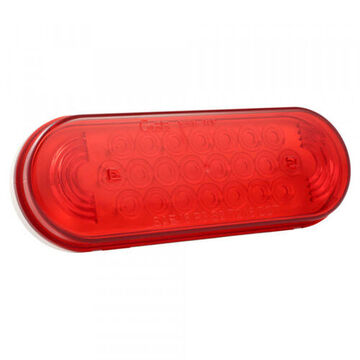 Oval Stop Tail Turn Light, 24 V, 0.13 A Tail, 0.18 A, Acrylic Lens, ABS Housing, Red