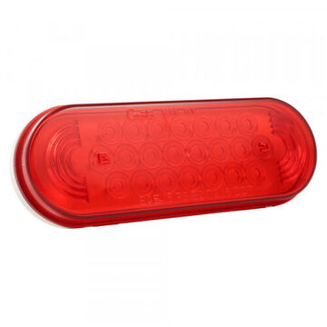 Feu stop/arrière/clignotant ovale, 24 V, 0.13 à 0.18 A, Acrylique, ABS, Rouge