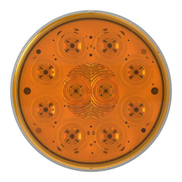 Auxiliary Turn Round Tail Turn Light, 24 V, 0.12 A, Acrylic Lens, PC/ABS Housing, Amber/Gray