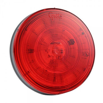 Round Stop Tail Turn Light, 24 V, 0.02 A Tail, 0.32 A Stop, Acrylic Lens, PC/ABS Housing, Red/Gray Housing