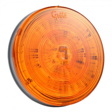 Round Tail Turn Light, 24 V, 0.053 to 0.51 A, Acrylic Lens, PC/ABS Housing, Amber/Gray
