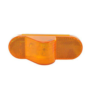 Oval Side Turn Marker Tail Turn Light, 12 V, 0.48 to 2.1 A, Polycarbonate Housing, Polycarbonate Lens, Amber/White