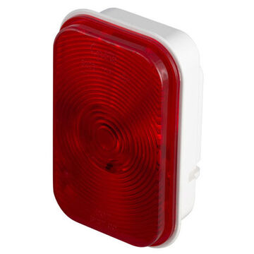 Rectangular Stop Tail Turn Light, 12 V, 0.48 to 2.1 A, Polycarbonate Housing, Polycarbonate Lens, Red/White