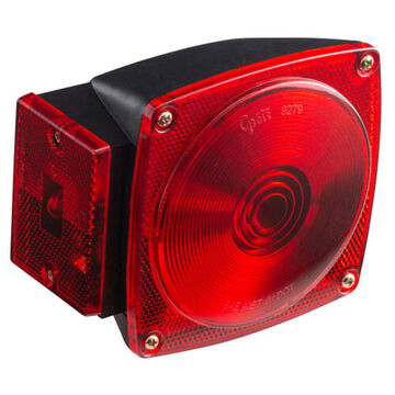 Rectangular Trailer Lighting Kit, 12 V, 0.27 to 2.1 A, Acrylic Lens, ABS/Polypropylene Housing, Black/Red