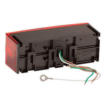 Rectangular Submersible Trailer Lighting Kit, 12 V, 0.5 to 2.1 A, Acrylic Lens, ABS Housing, Black/Red