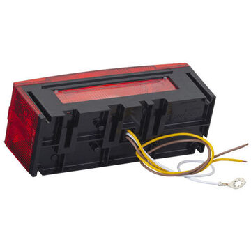 Rectangular Submersible Trailer Lighting Kit, 12 V, 0.5 to 2.1 A, Acrylic Lens, ABS Housing, Black/Red