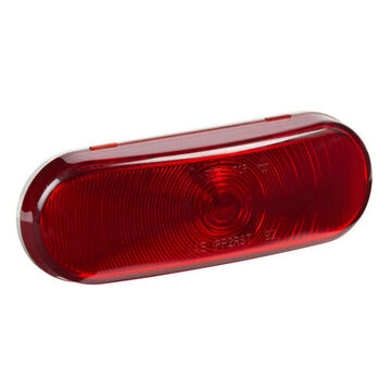 Oval Stop Tail Turn Light, 12 V, 0.59 to 2.1 A, Polycarbonate Housing, Polycarbonate Lens, Gray/Red