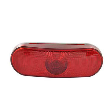 Oval Stop Tail Turn Light, 12 V, 0.59 to 2.1 A, Polycarbonate Housing, Polycarbonate Lens, Gray/Red