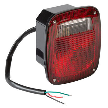 Stop Tail Turn Light, 12 V, 2.1 A, Acrylic Lens, Polycarbonate Housing, Black/Red