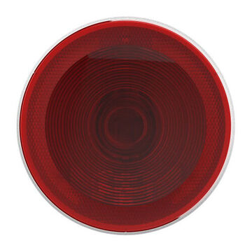 Round Stop Tail Turn Light, 12 V, 0.48 to 2.1 A, Polycarbonate Housing, Polycarbonate Lens, Red/White
