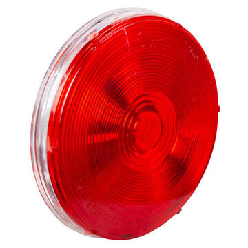 Round Stop Tail Turn Light, 12 V, 0.5 to 2.1 A, Polycarbonate Housing, Polycarbonate Lens, Clear/Red