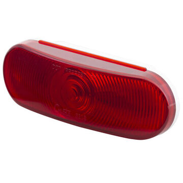 Round Stop Tail Turn Light, 12 V, 0.59 to 2.1 A, Polycarbonate Housing, Polycarbonate Lens, Red/White