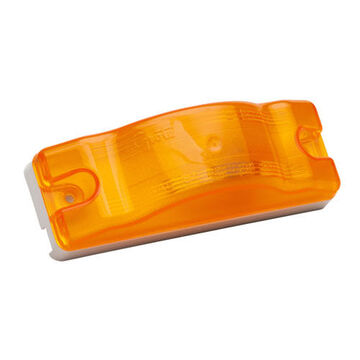 Clearance Rectangular Marker Light, Amber, Incandescent, Screw Mount, Polycarbonate, 12 V, 0.6 A TO 1.3 A