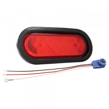 Ensemble de feux stop/arrière/clignotant ovales, 12 V, 0.02 à 0.3 A, lentille en acrylique, œillet en PVC, boîtier en ABS, rouge/blanc