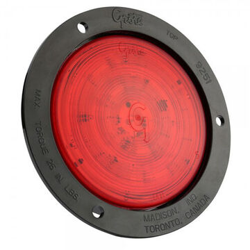 Feu stop/arrière/clignotant rond, 12 V, 0.03 à 0.56 A, lentille acrylique, support en polycarbonate, boîtier PC/ABS, gris/rouge