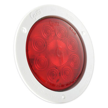 Feu stop/arrière/clignotant rond, 12 V, 0.03 à 0.24 A, lentille acrylique, boîtier PC/ABS, bride en polycarbonate, gris/rouge