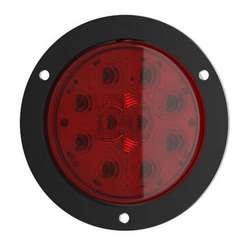Round Stop Tail Turn Light, 12 V, 0.03 to 0.24 A, Acrylic Lens, ABS Housing, Polycarbonate Flange, Gray/Red