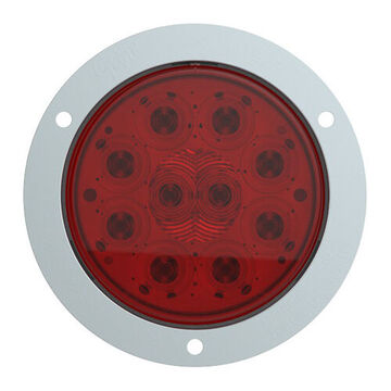 Round Stop Tail Turn Light, 12 V, 0.03 to 0.24 A, Acrylic Lens, Polycarbonate/ABS Housing, Gray/Red