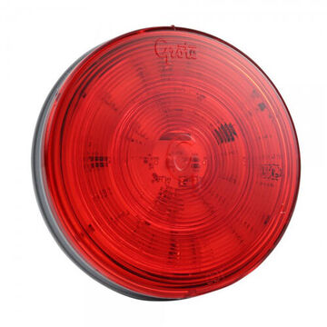 Full-pattern Round Stop Tail Turn Light, 12 V, 0.03 to 0.56 A, Acrylic Lens, Polycarbonate/ABS Housing, Gray/Red
