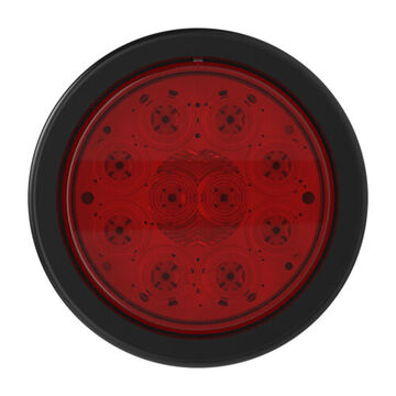 Feu stop/arrière/clignotant rond à 10 diodes, 12 V, 0.03 à 0.24 A, lentille en acrylique, œillet en PVC, boîtier en PC/ABS, gris/rouge