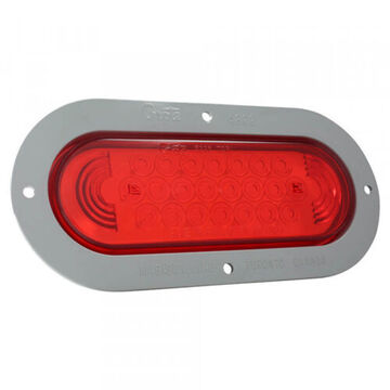 Feu stop/arrière/clignotant ovale, 12 V, 0.2 à 0.28 A, acrylique, ABS, boîtier gris/lentille rouge