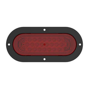Feu stop/arrière/clignotant ovale, 12 V, 0.02 à 0.3 A, lentille en acrylique, support en polycarbonate, boîtier en ABS, rouge/blanc